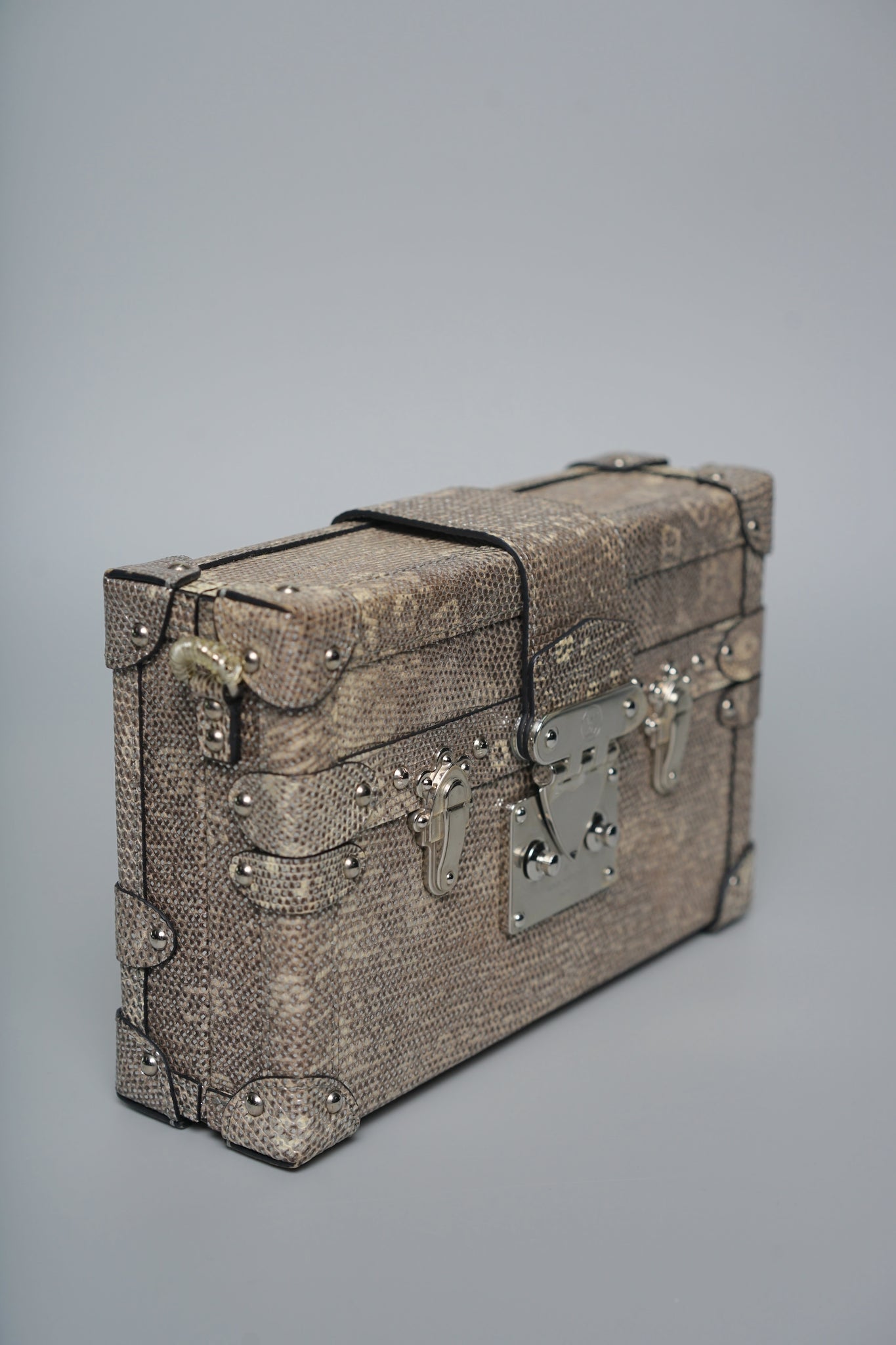 Louis Vuitton Lizard Petite Malle in Silver