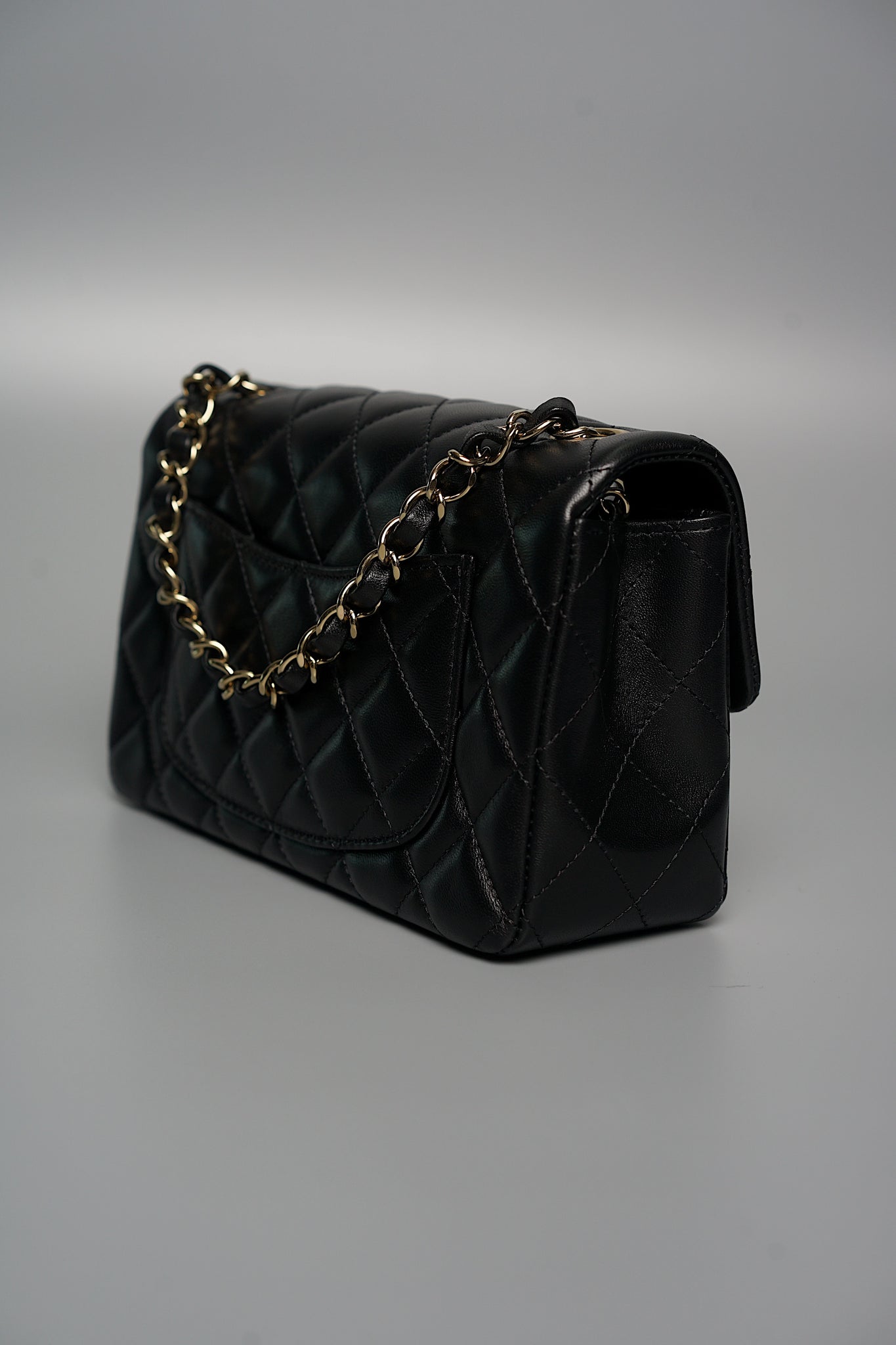 Chanel Classic Mini Rectangle Flap Bag in Black Lambskin Ghw (Brand New)