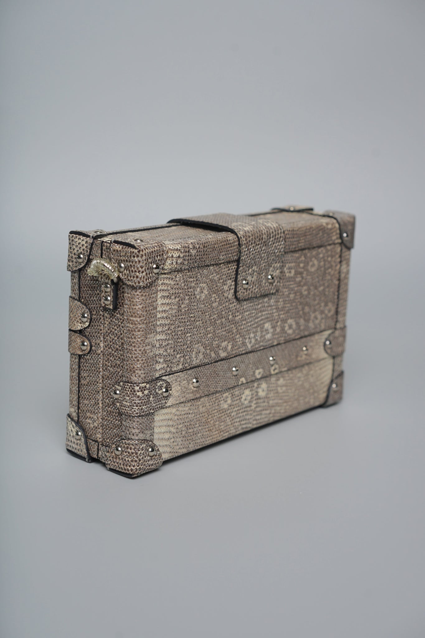 Louis Vuitton Lizard Petite Malle in Silver