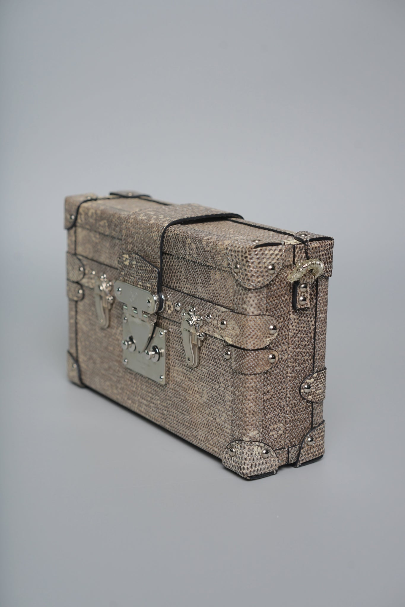 Louis Vuitton Lizard Petite Malle in Silver