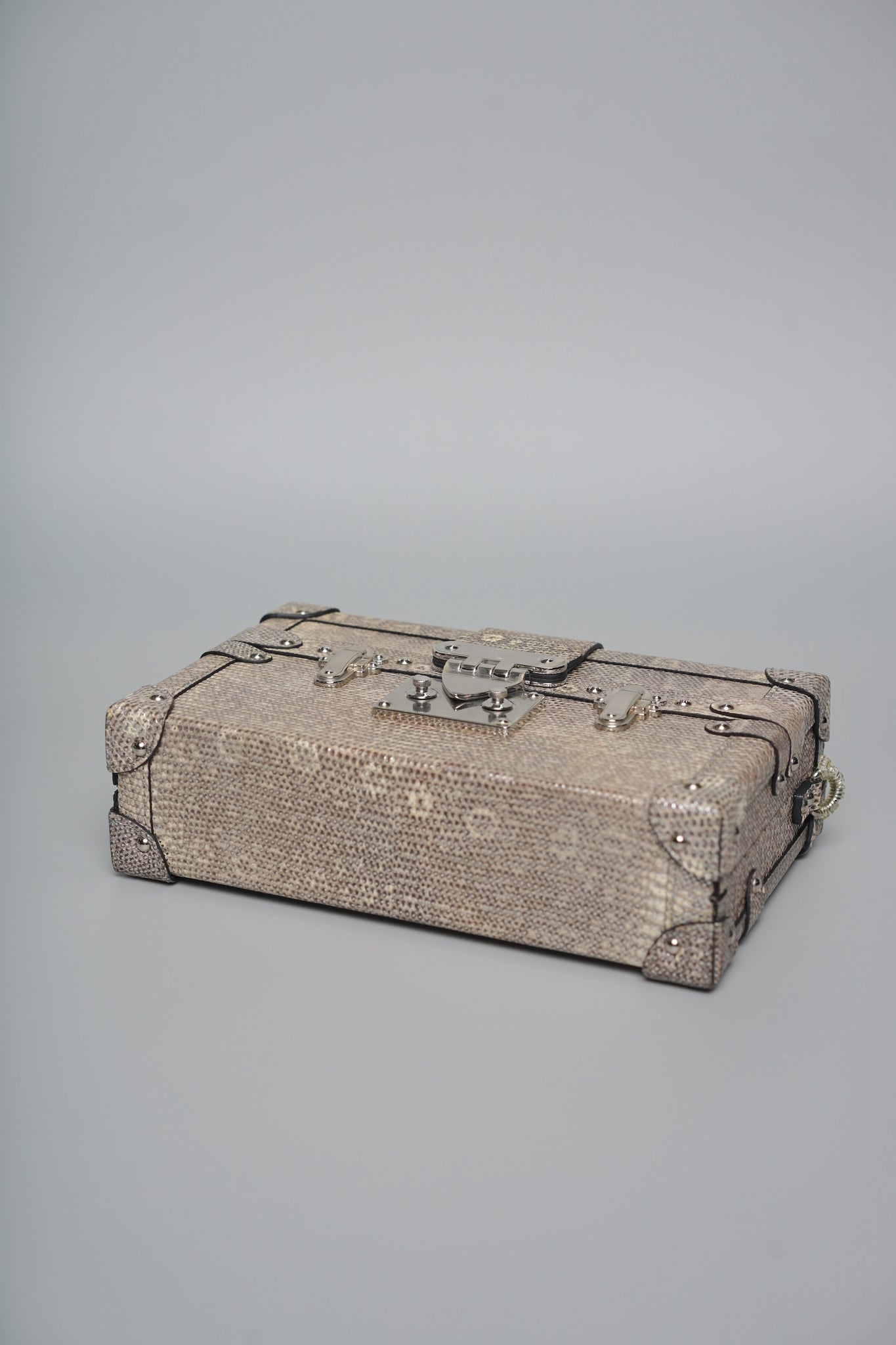 Louis Vuitton Lizard Petite Malle in Silver