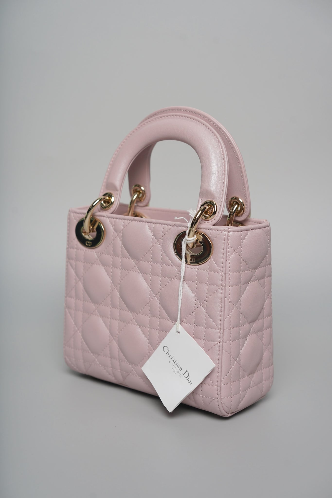 Mini Lady Dior Bag in Blush Pink Cannage Lambskin Lghw (Brand New)