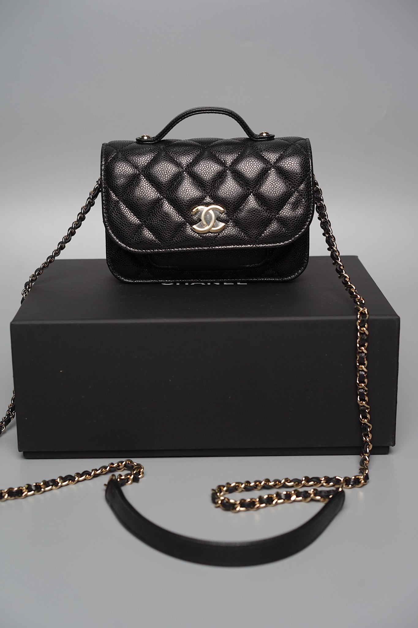 Chanel Business Infinity Flap Bag Mini in Black Caviar (Brand New)