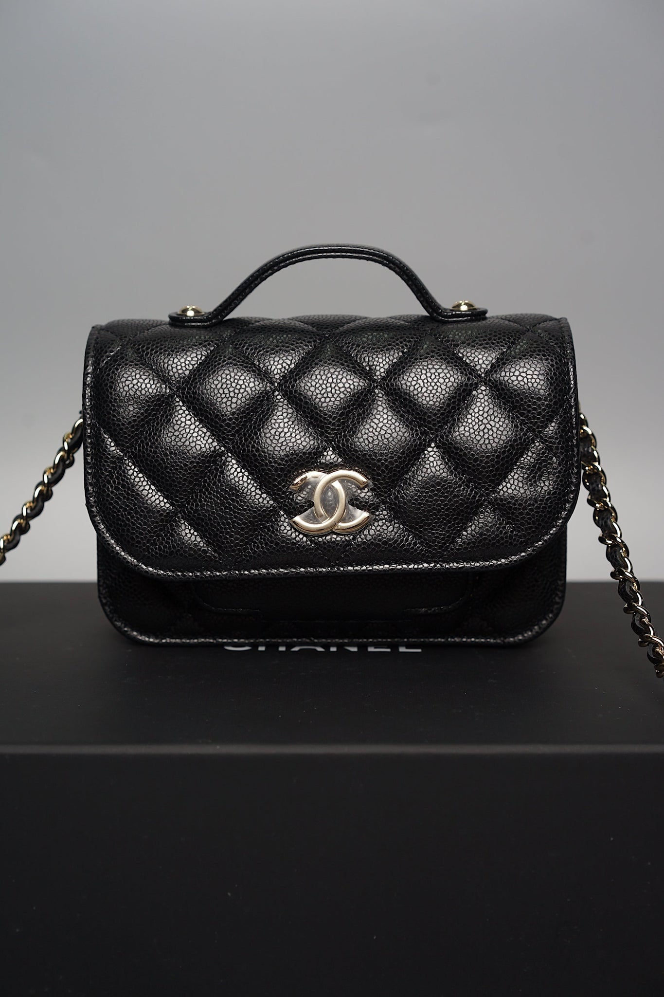 Chanel Business Infinity Flap Bag Mini in Black Caviar (Brand New)