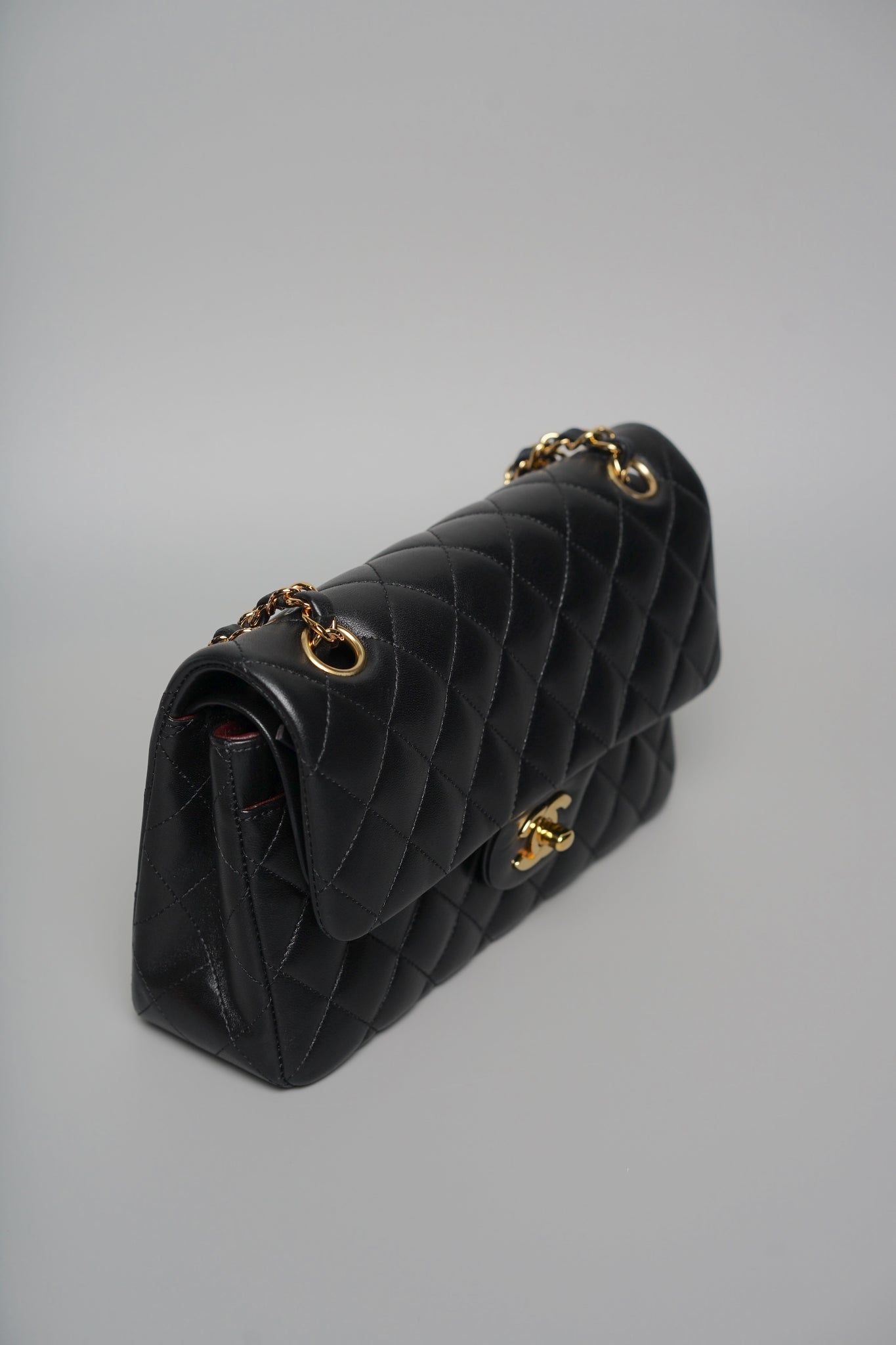 Chanel Small Classic Double Flap in Black Lambskin Ghw