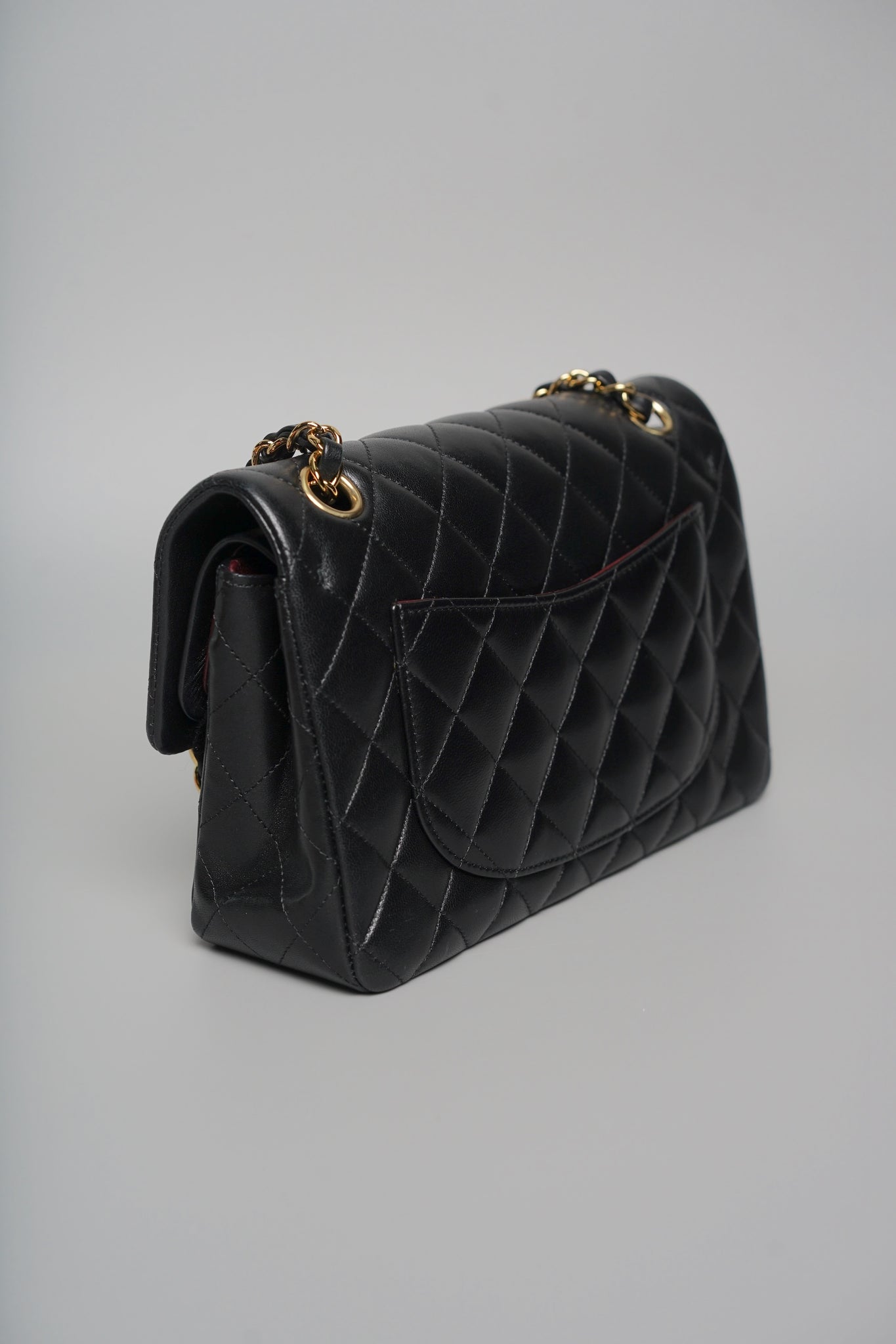 Chanel Small Classic Double Flap in Black Lambskin Ghw
