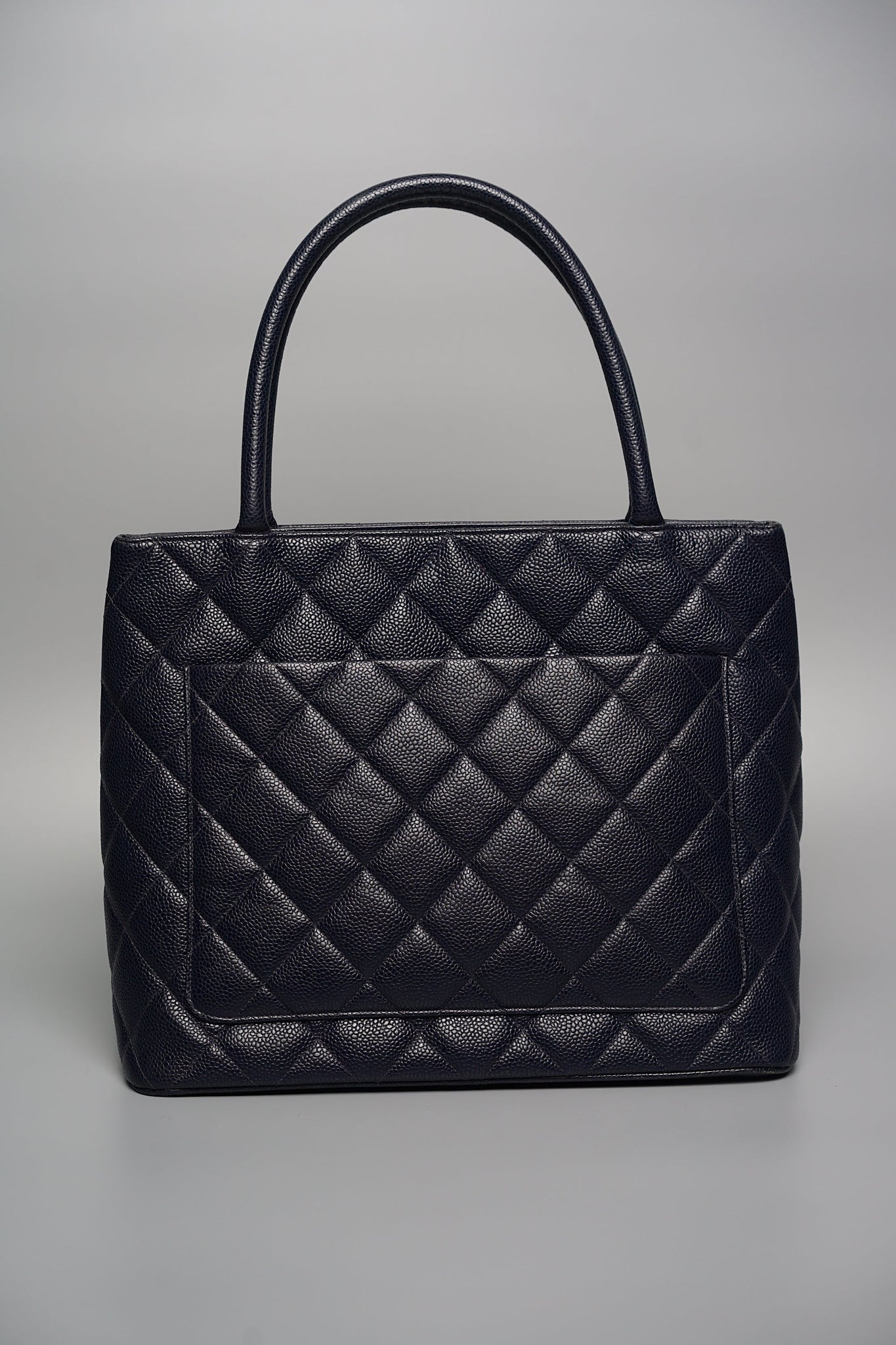 Chanel Quilted Cc Medallion Tote in Navy