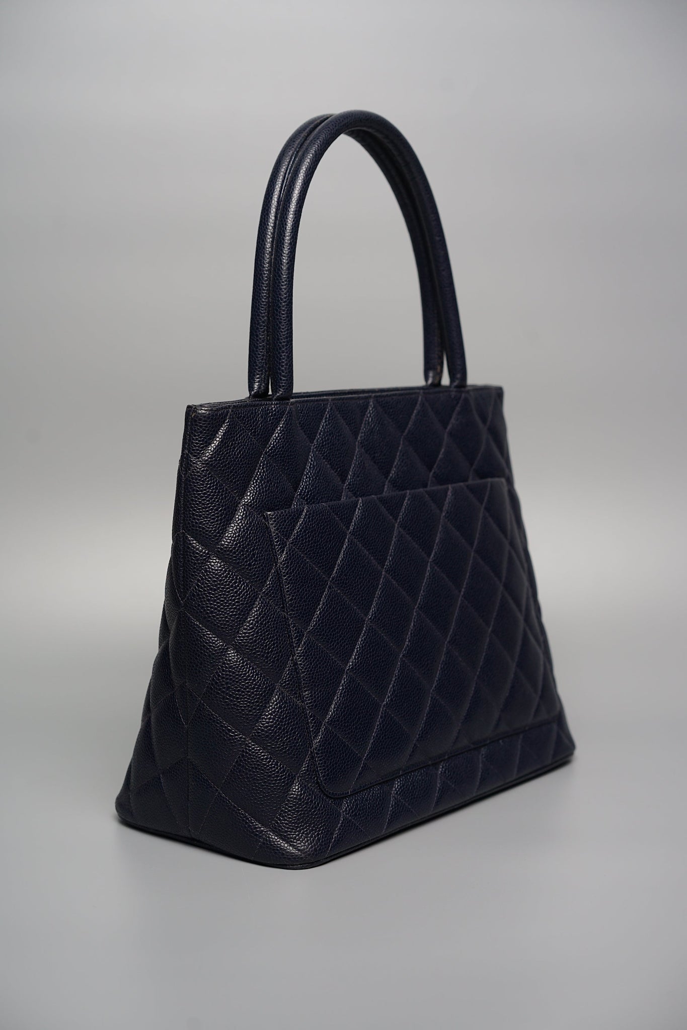 Chanel Quilted Cc Medallion Tote in Navy