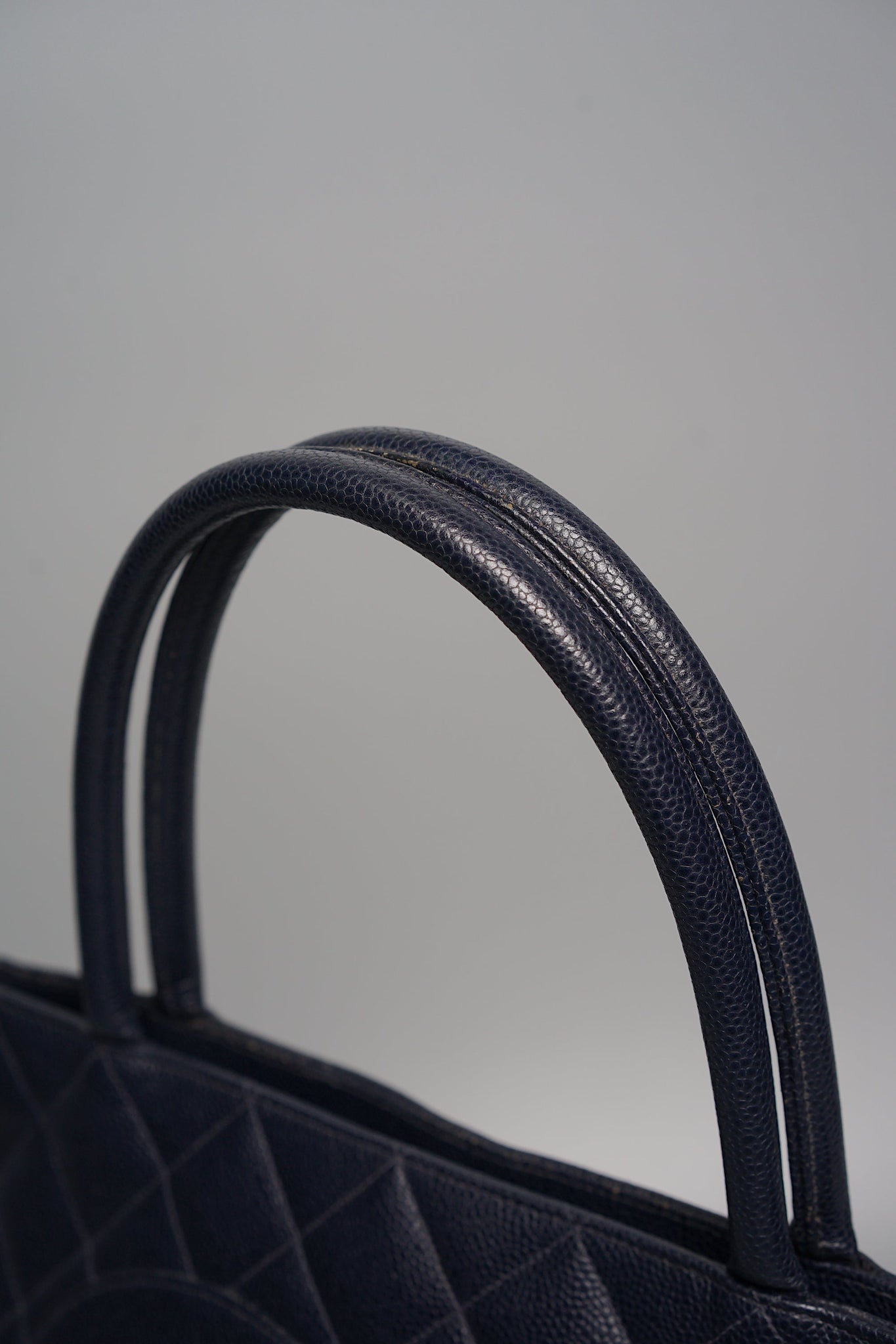 Chanel Quilted Cc Medallion Tote in Navy
