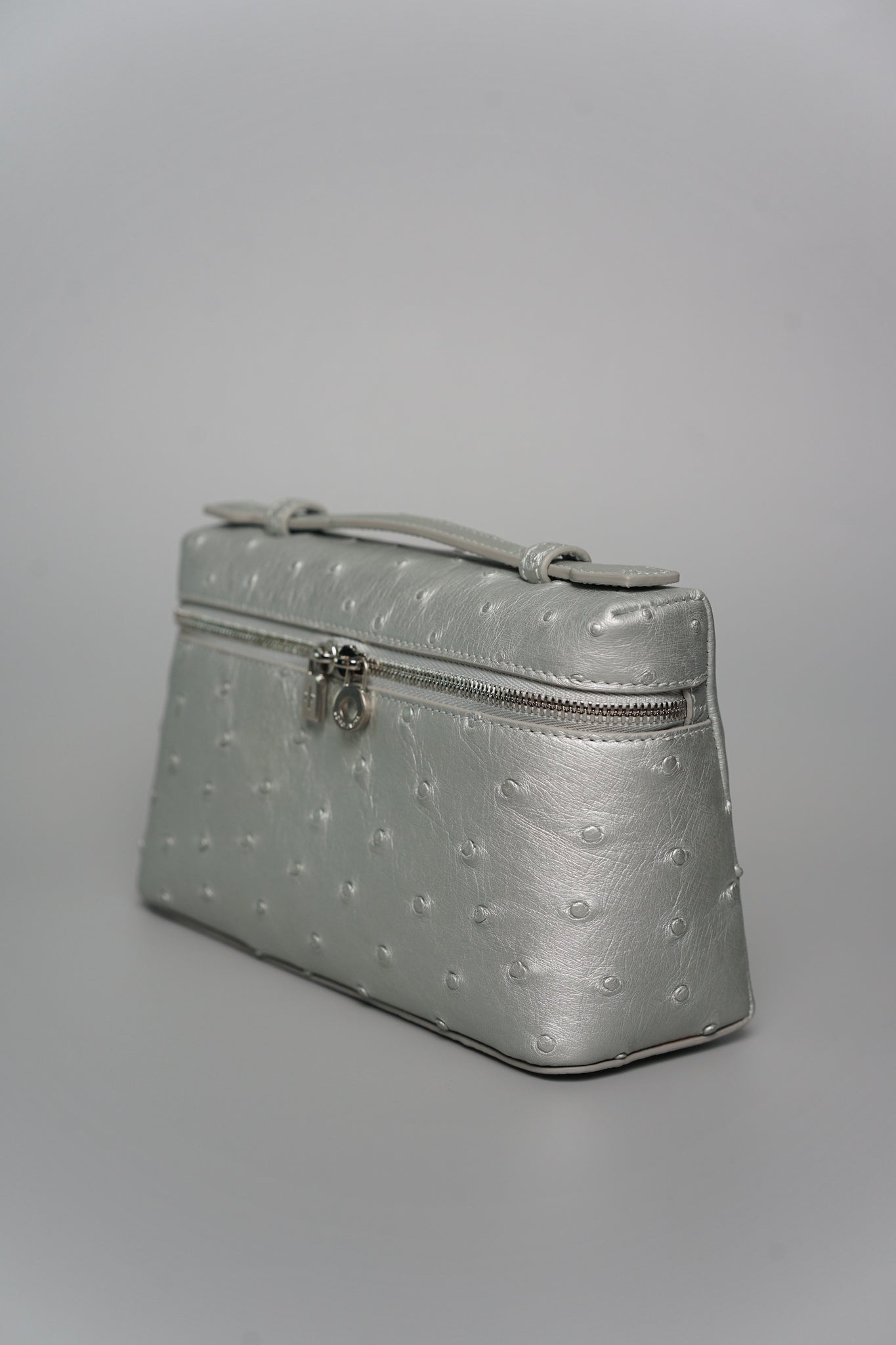 Loro Piana L19 in Ostrich Metallic Silver Shw (Brand New)