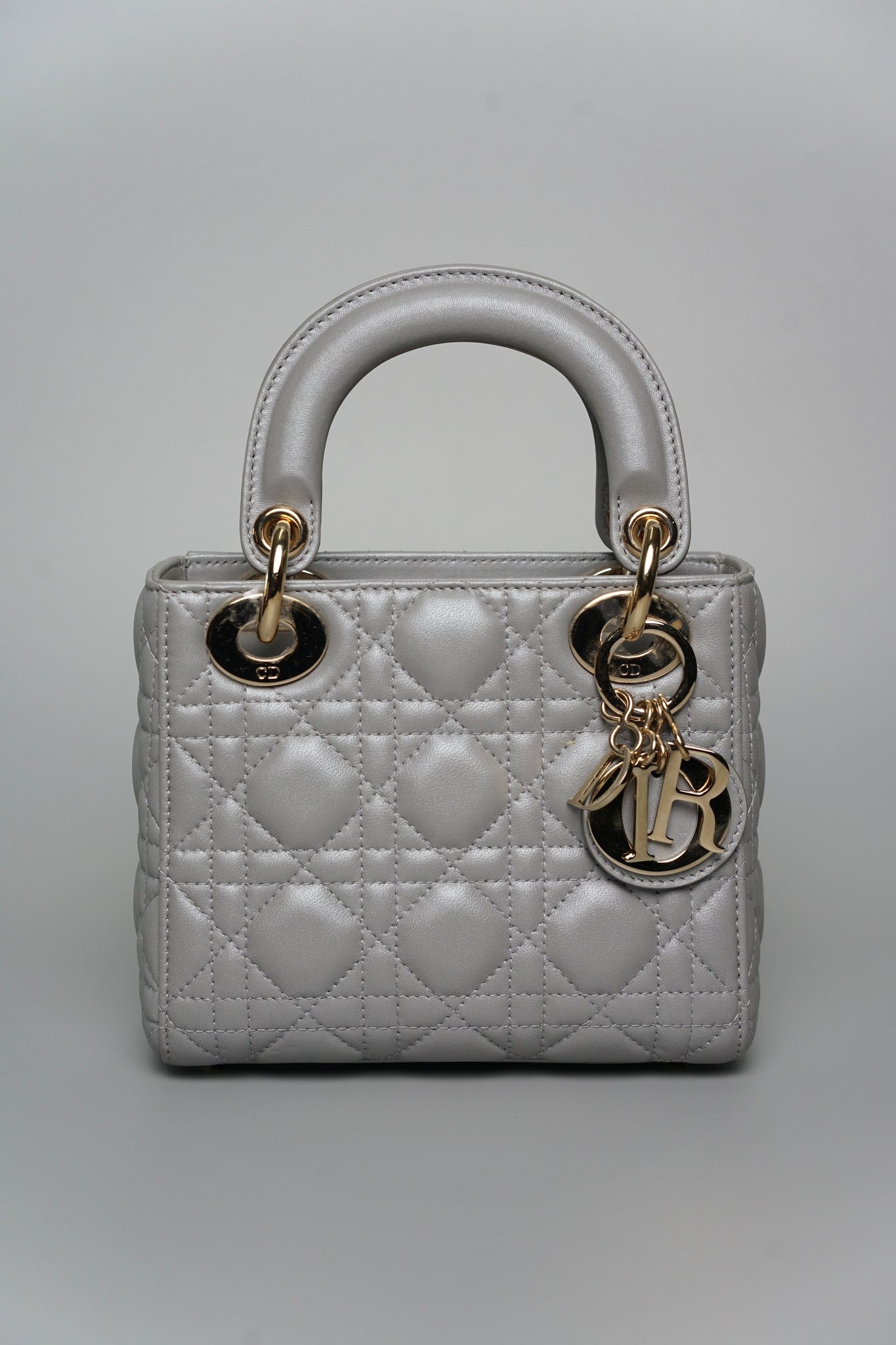 Mini Lady Dior Bag in Blue Grey Lambskin Lghw (Brand New)