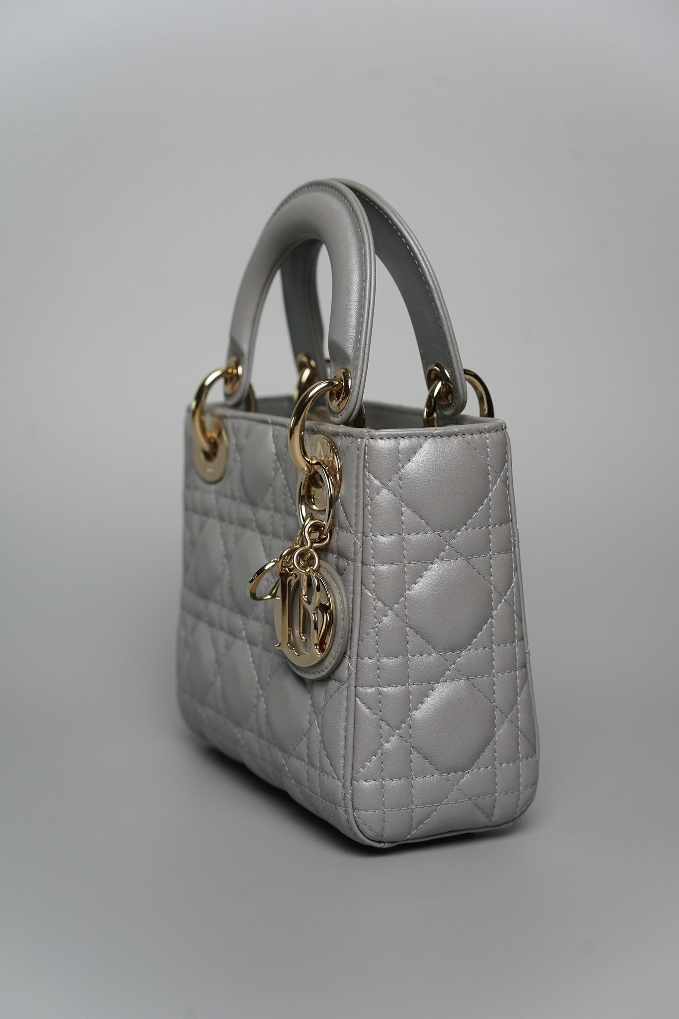 Mini Lady Dior Bag in Blue Grey Lambskin Lghw (Brand New)