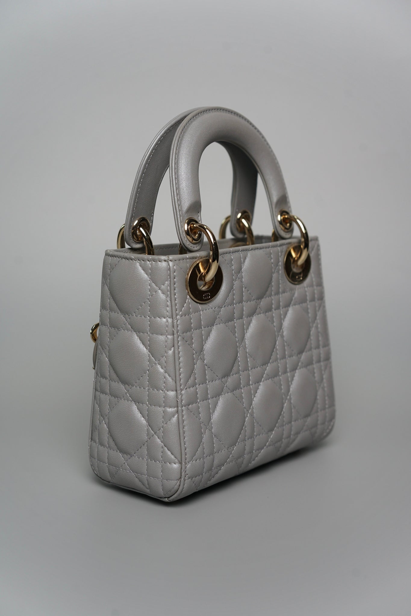 Mini Lady Dior Bag in Blue Grey Lambskin Lghw (Brand New)