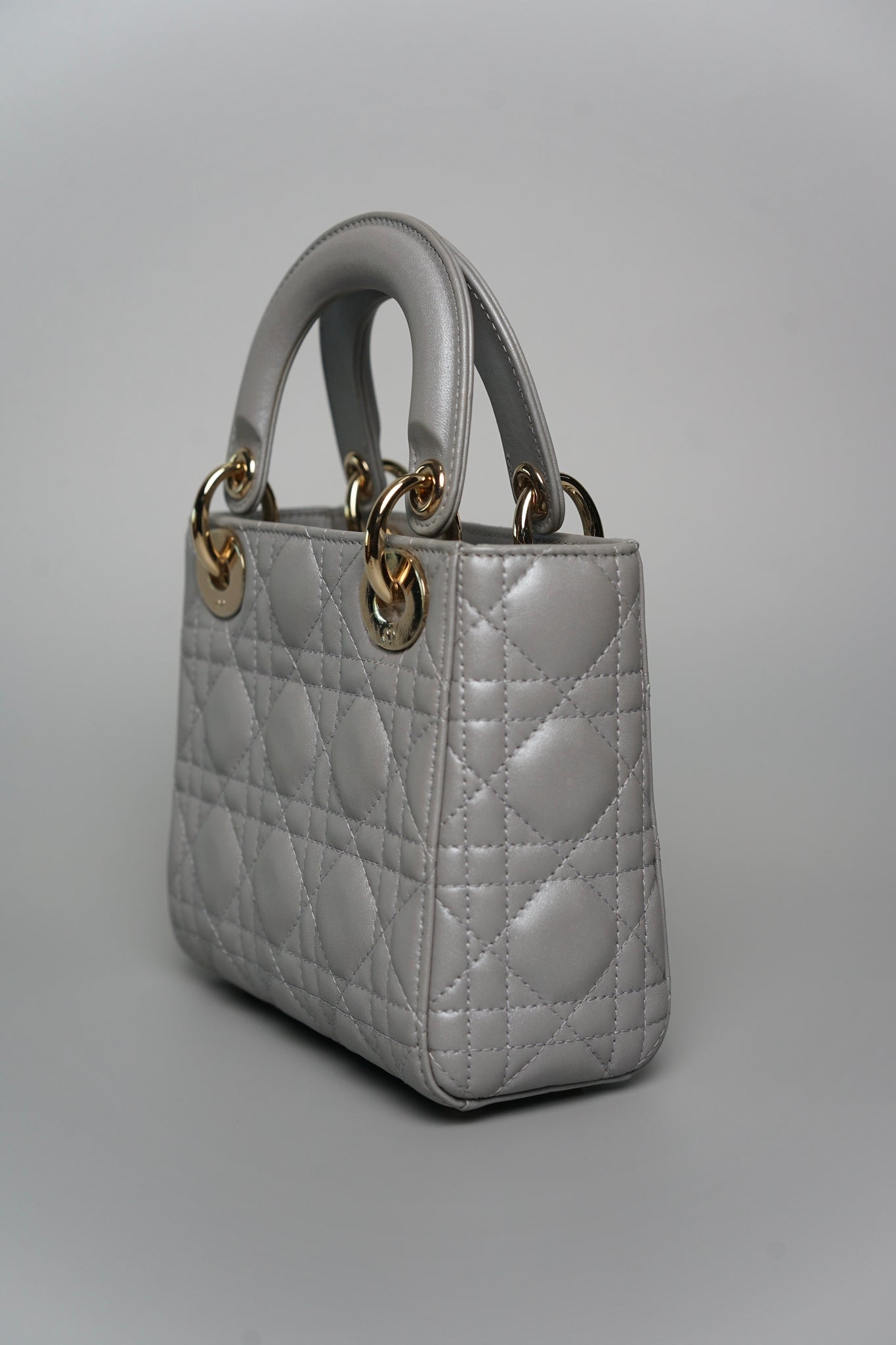 Mini Lady Dior Bag in Blue Grey Lambskin Lghw (Brand New)