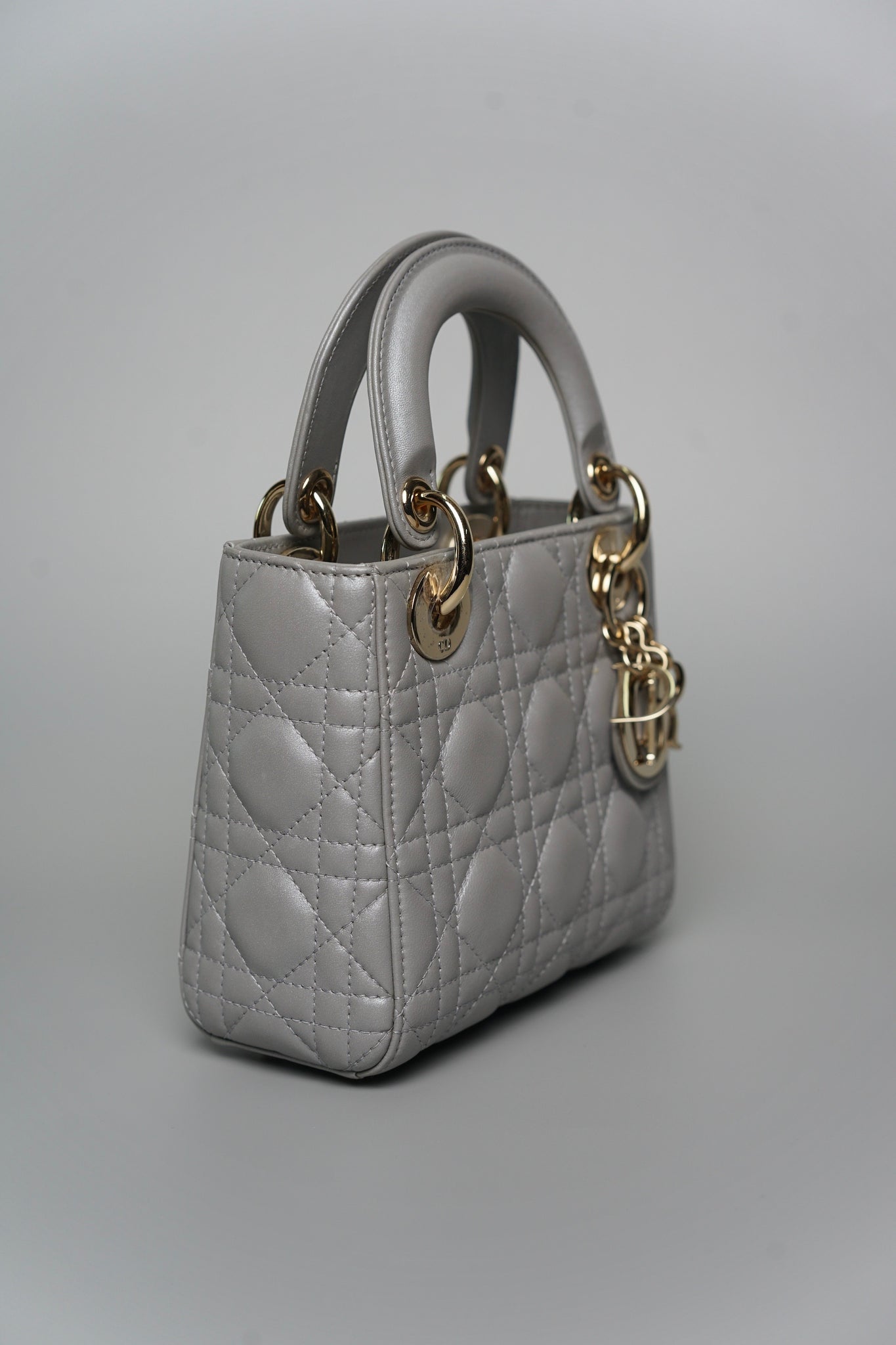 Mini Lady Dior Bag in Blue Grey Lambskin Lghw (Brand New)