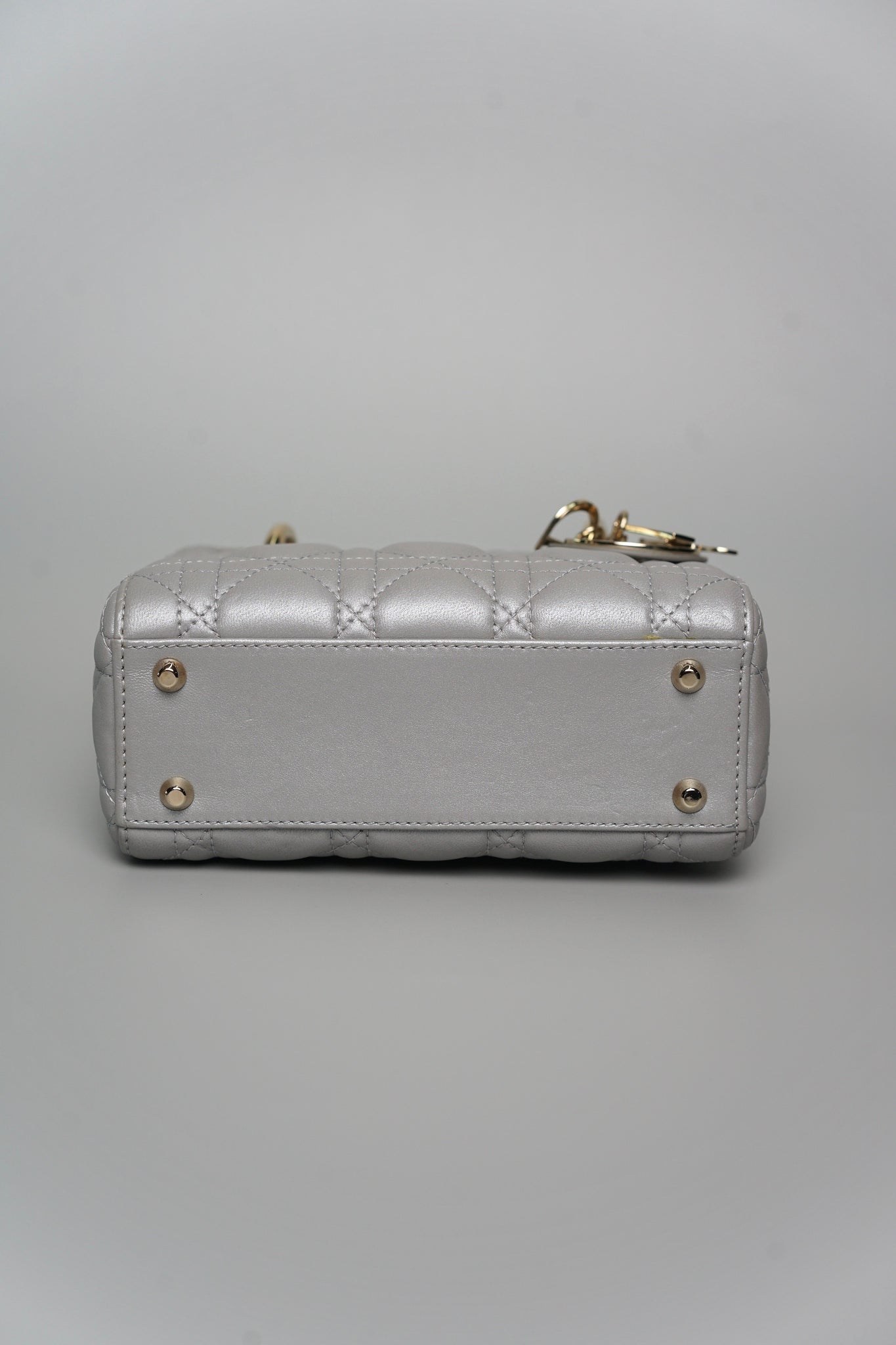 Mini Lady Dior Bag in Blue Grey Lambskin Lghw (Brand New)