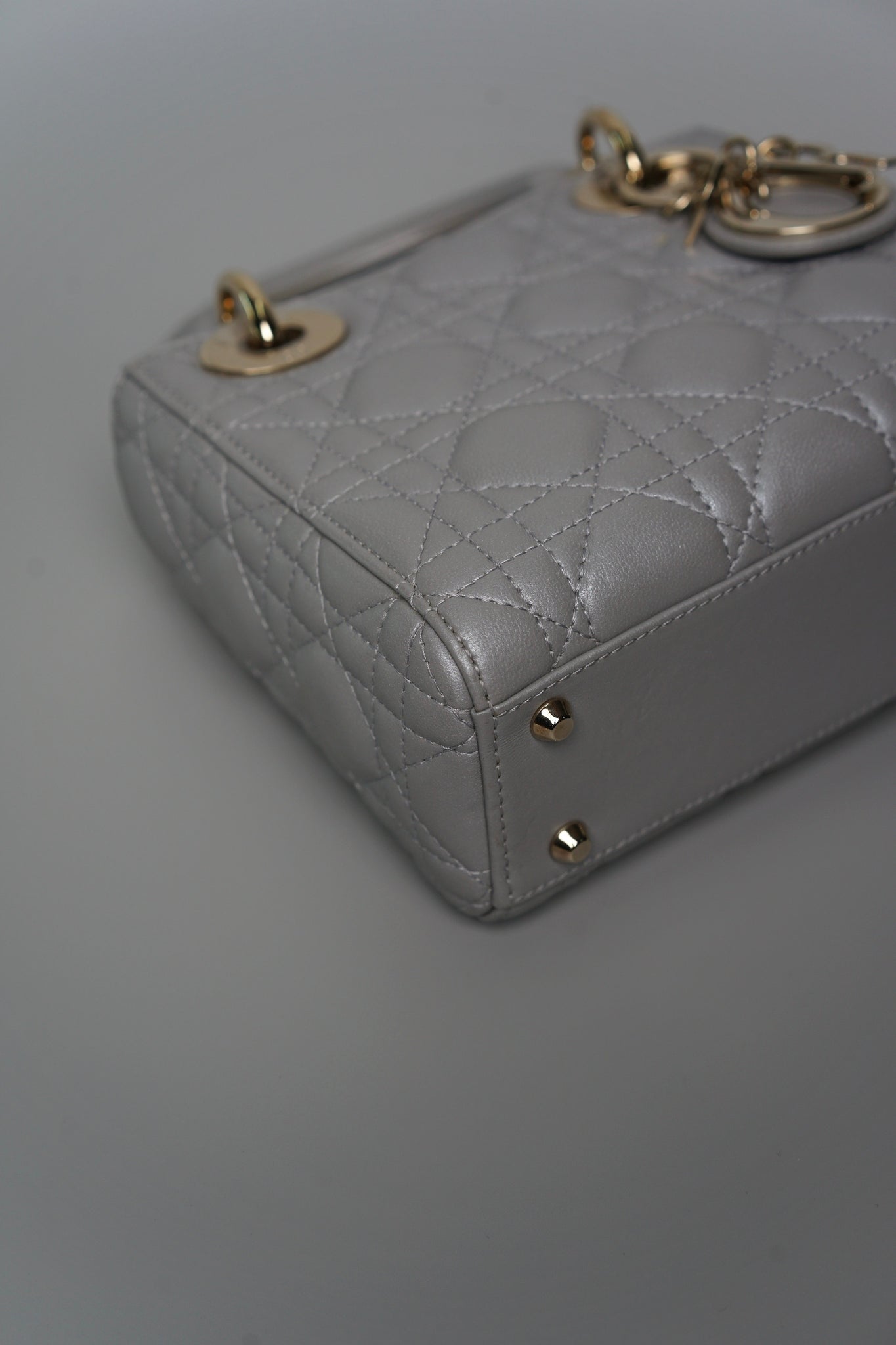 Mini Lady Dior Bag in Blue Grey Lambskin Lghw (Brand New)