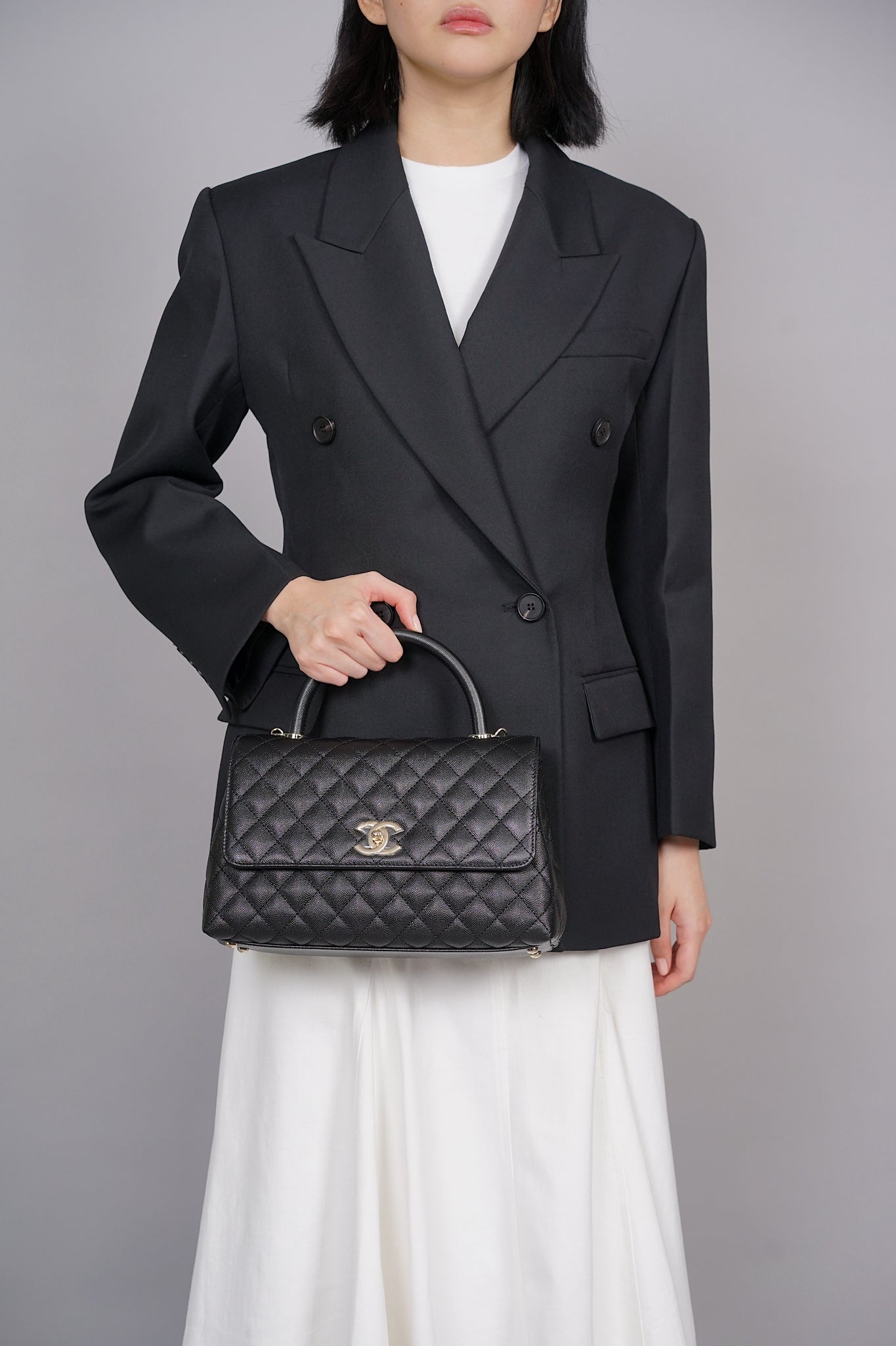Chanel Coco Handle Small in Black Caviar Ghw (Brand New)