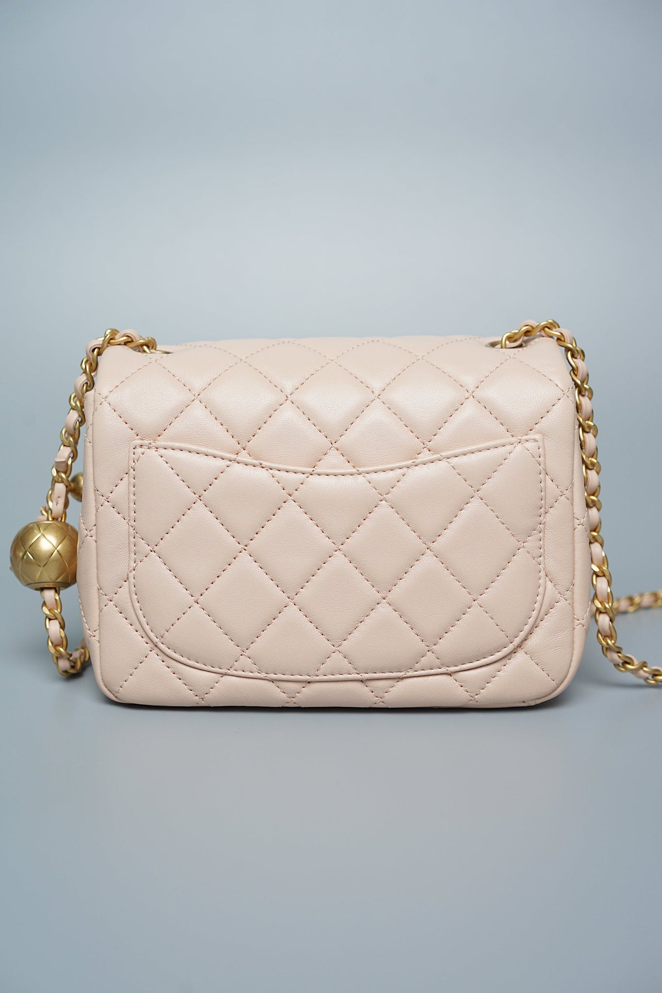 Chanel Mini Square in Rose Beige Lambskin (Brand New)