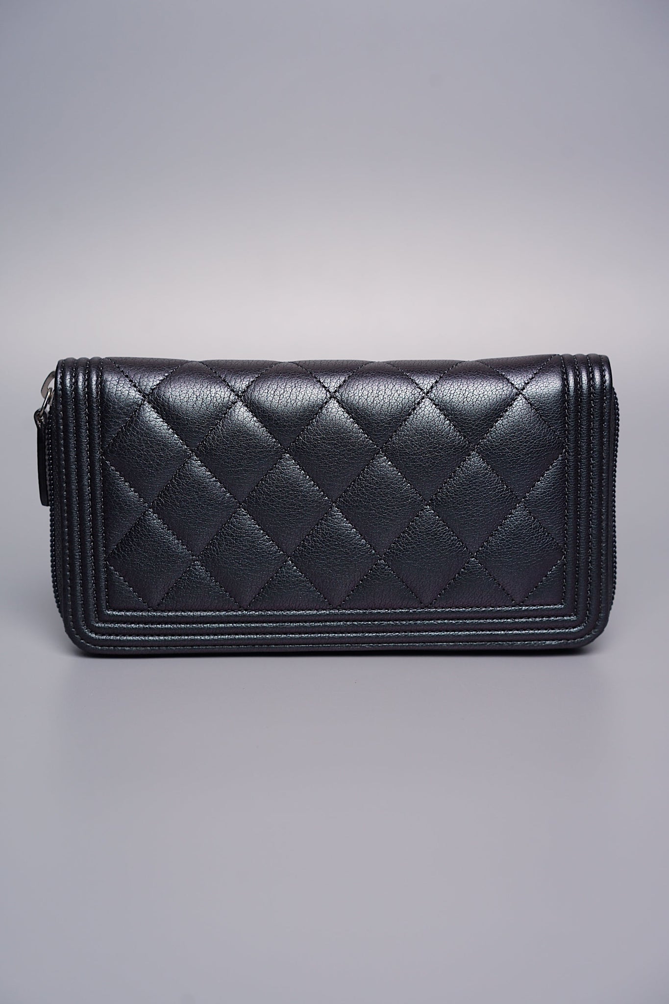 Boy Chanel Long Wallet in Black Calfskin