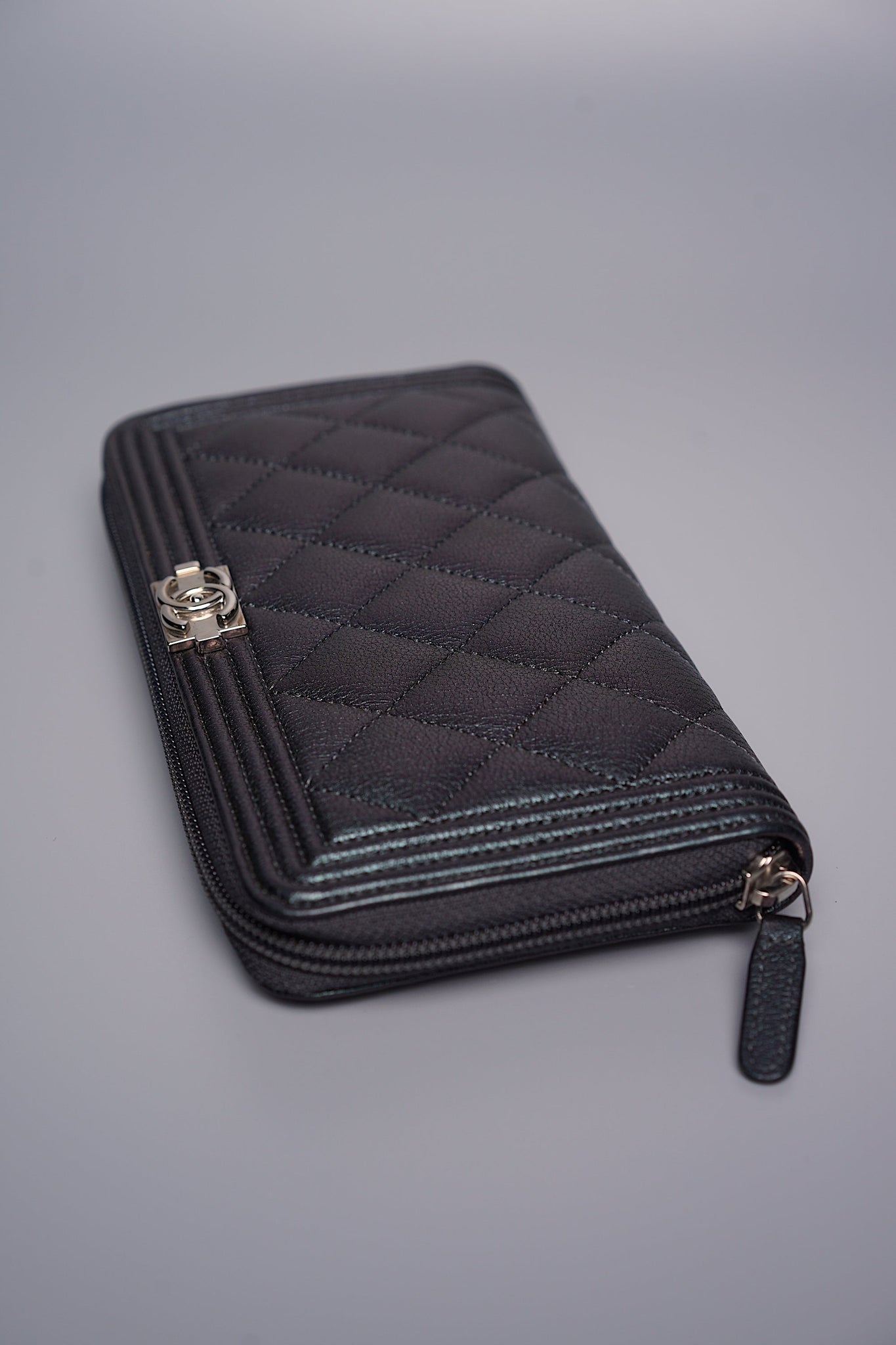 Boy Chanel Long Wallet in Black Calfskin