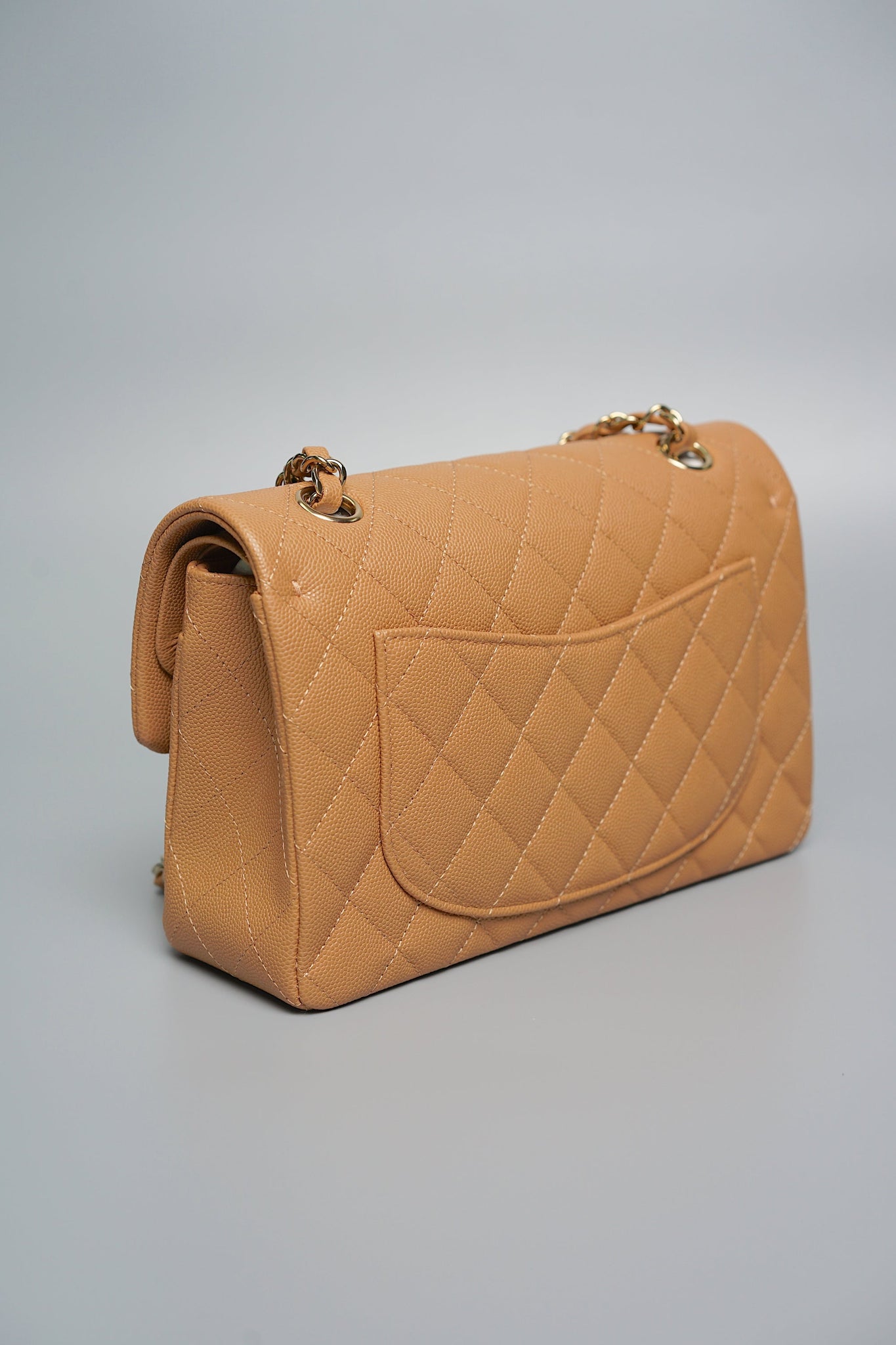 Chanel Small Double Flap in Dark Beige Caviar (Brand New)