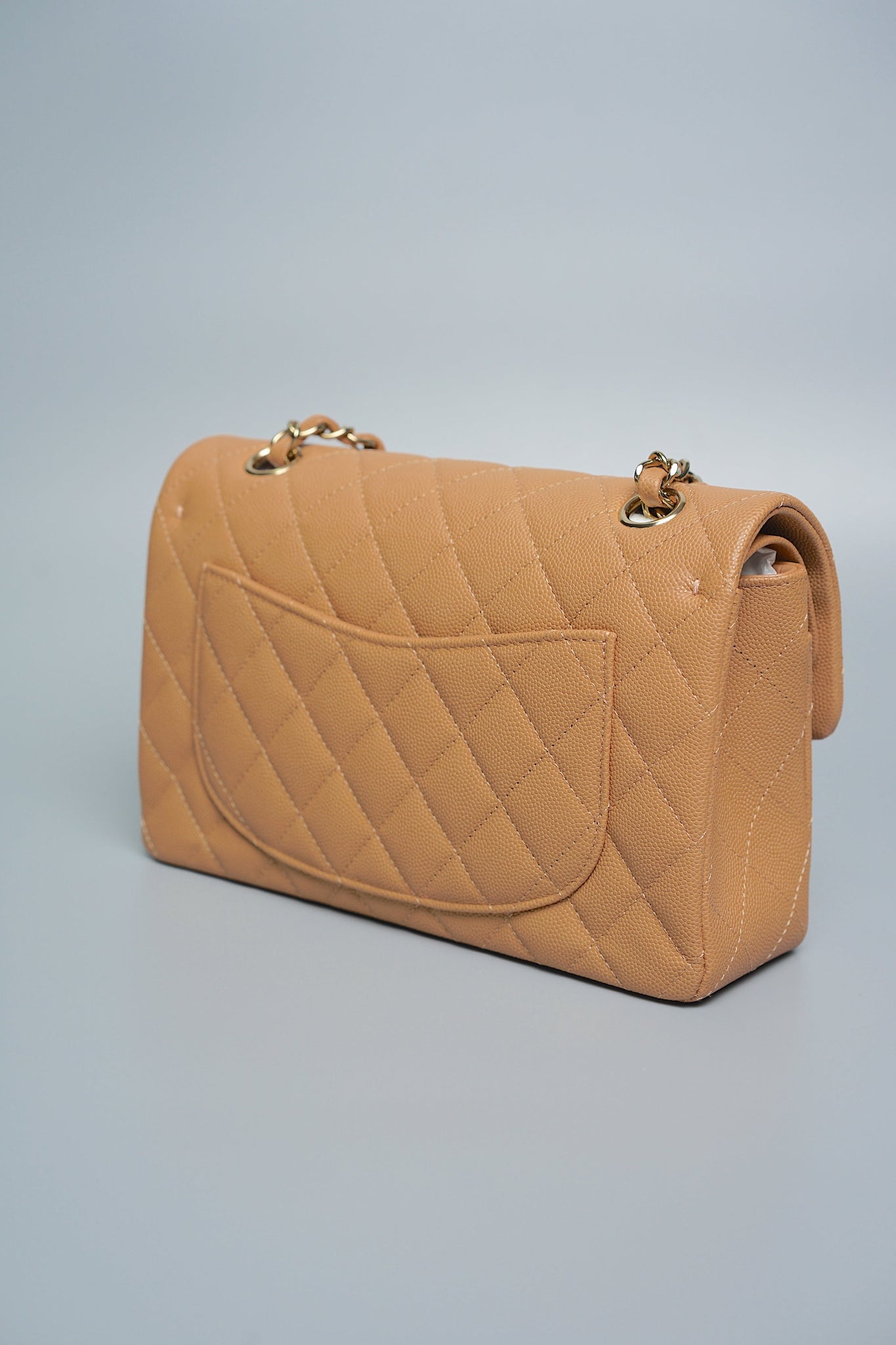Chanel Small Double Flap in Dark Beige Caviar (Brand New)