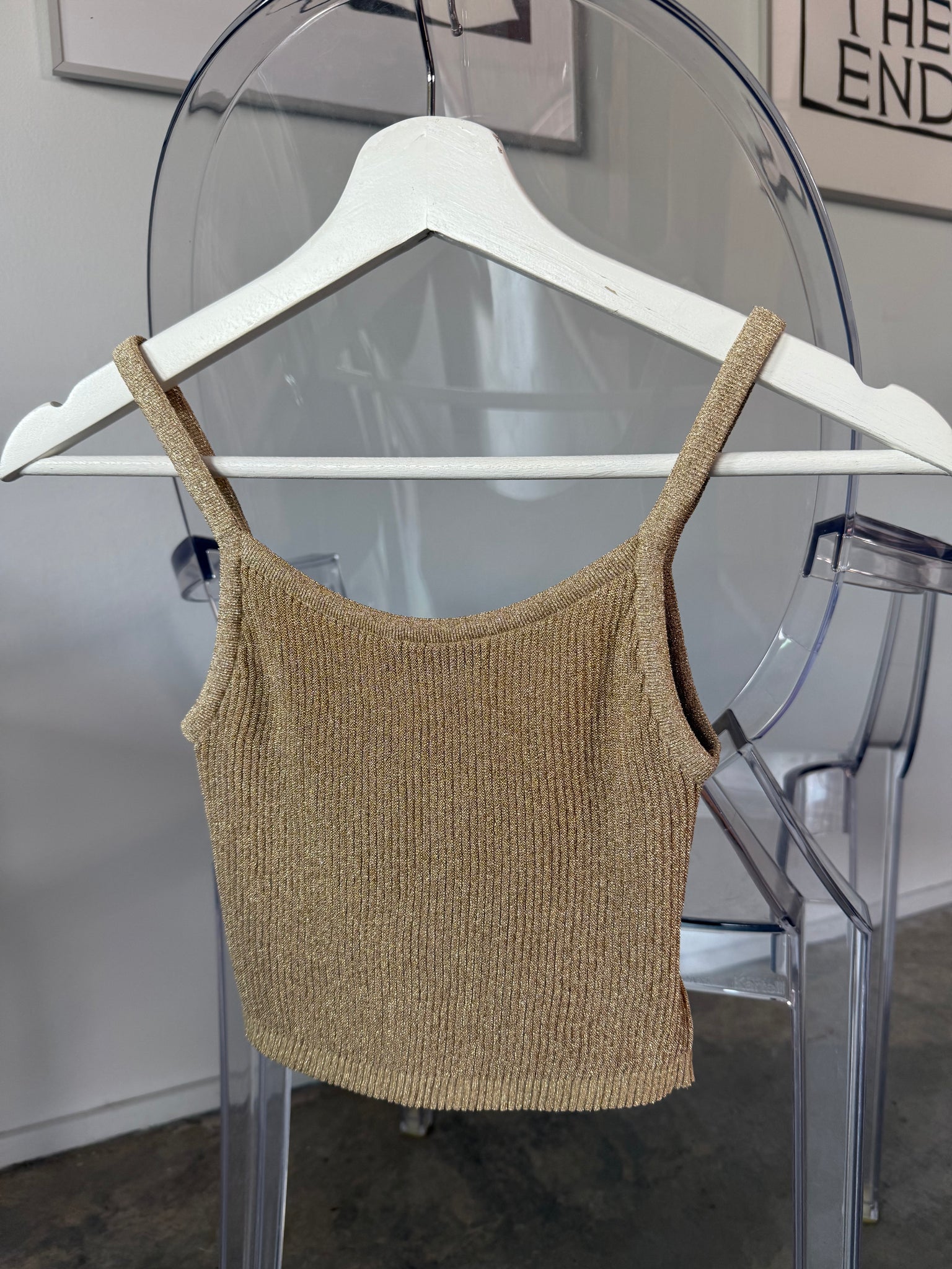 Miumiu Cami Top in Gold Size 36
