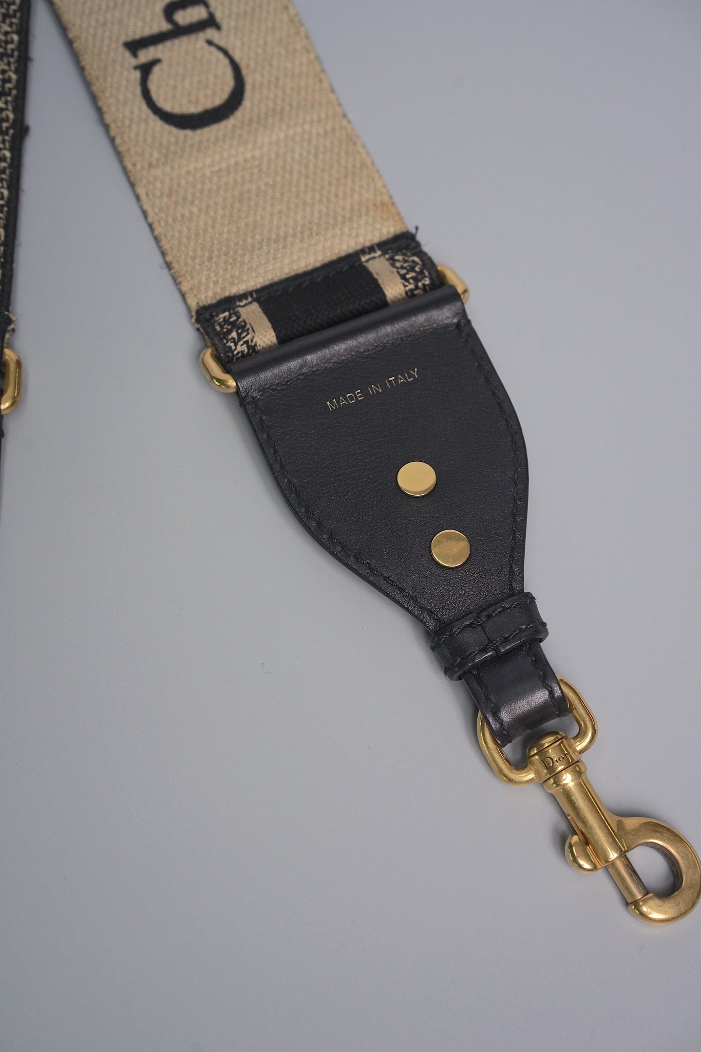 Dior Shoulder Strap in Black embroidery