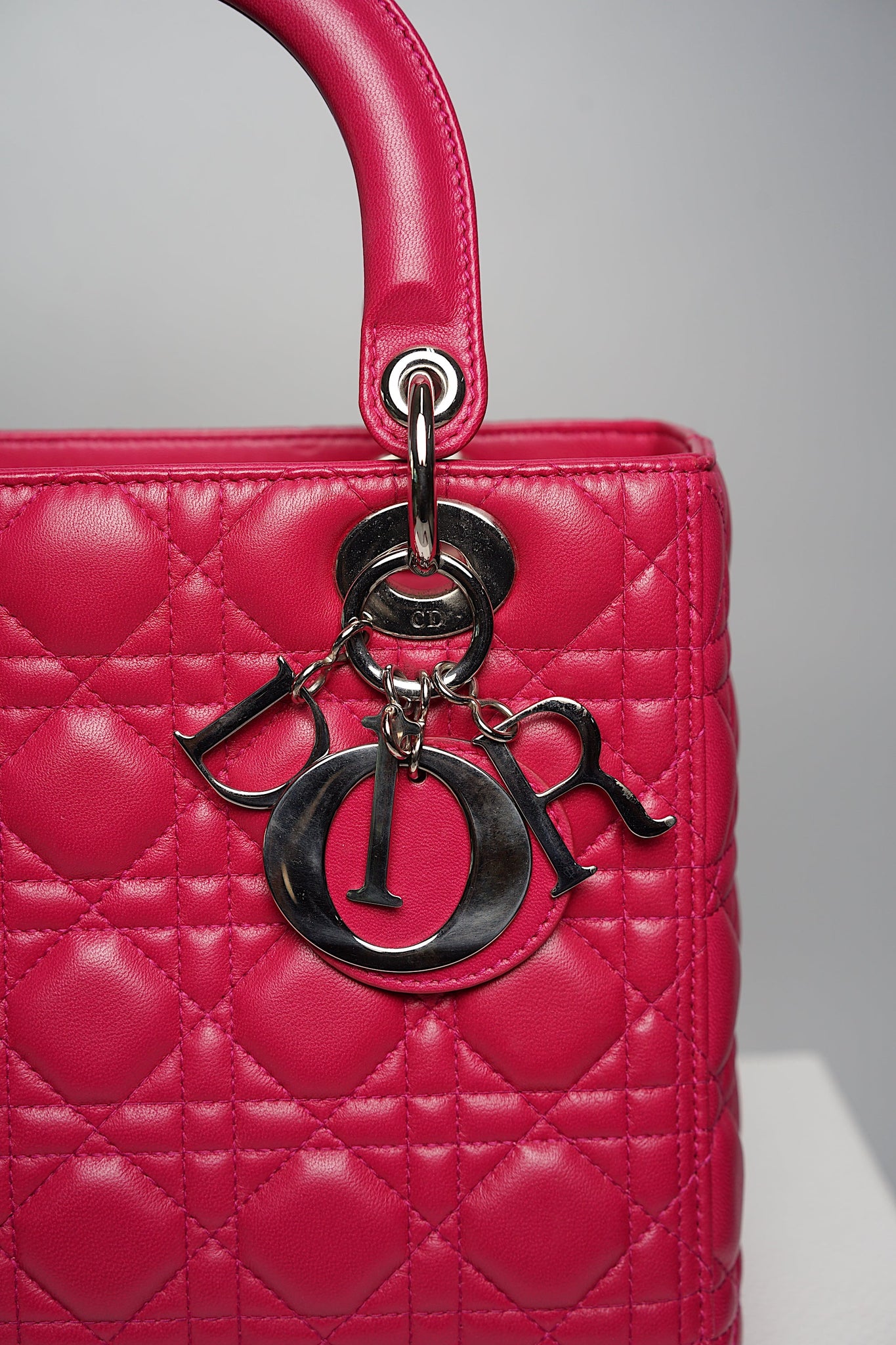 Medium Lady Dior in Cherry Red