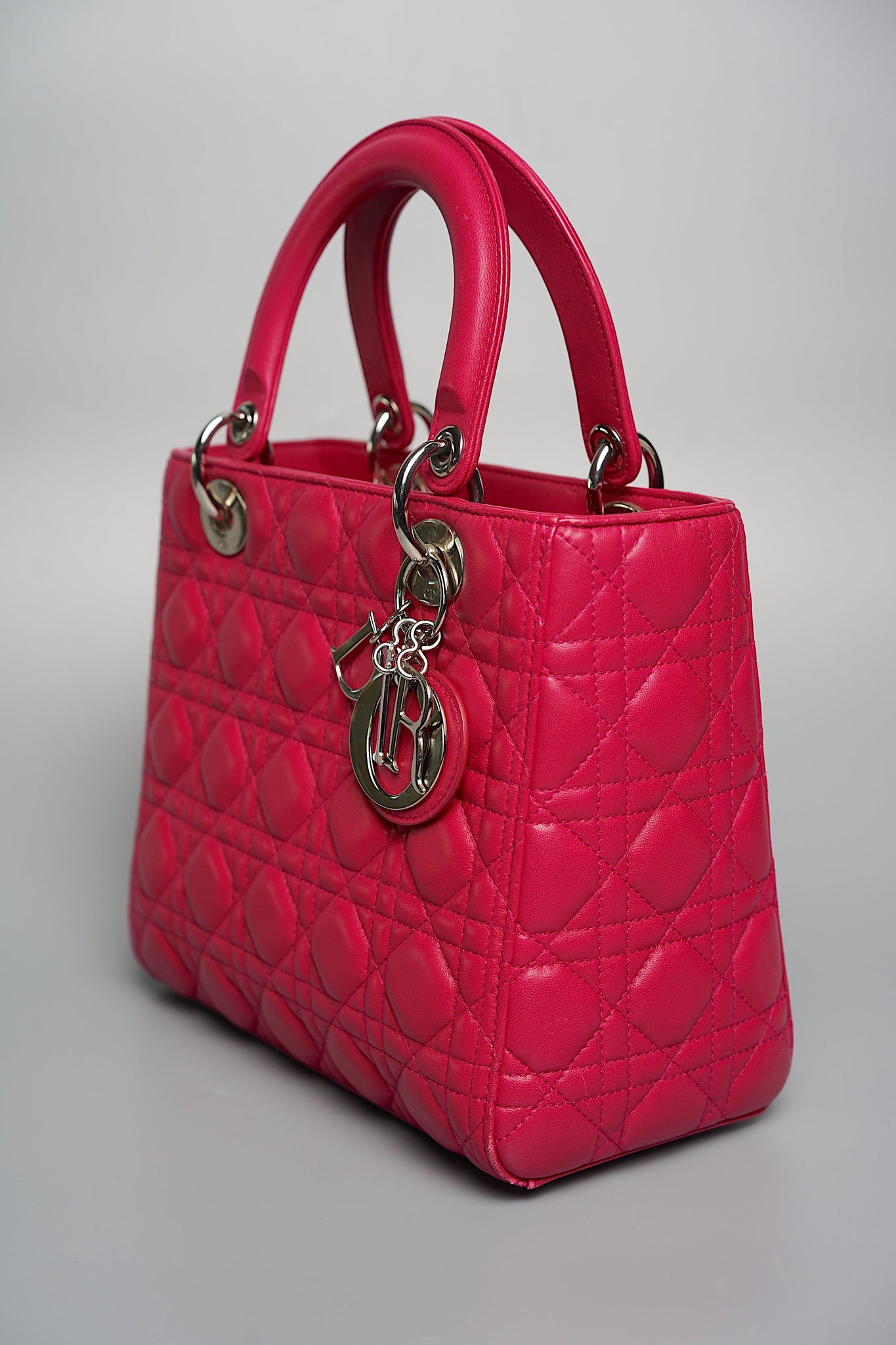 Medium Lady Dior in Cherry Red