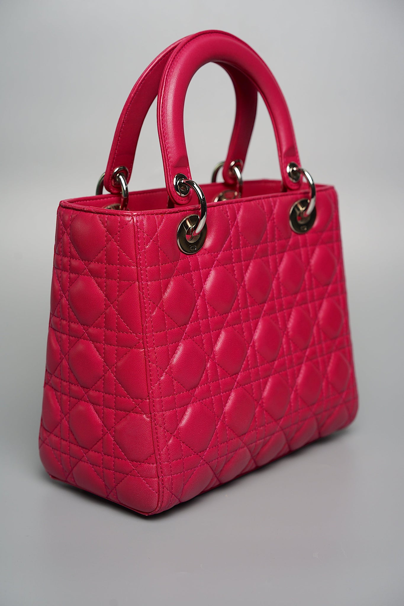 Medium Lady Dior in Cherry Red