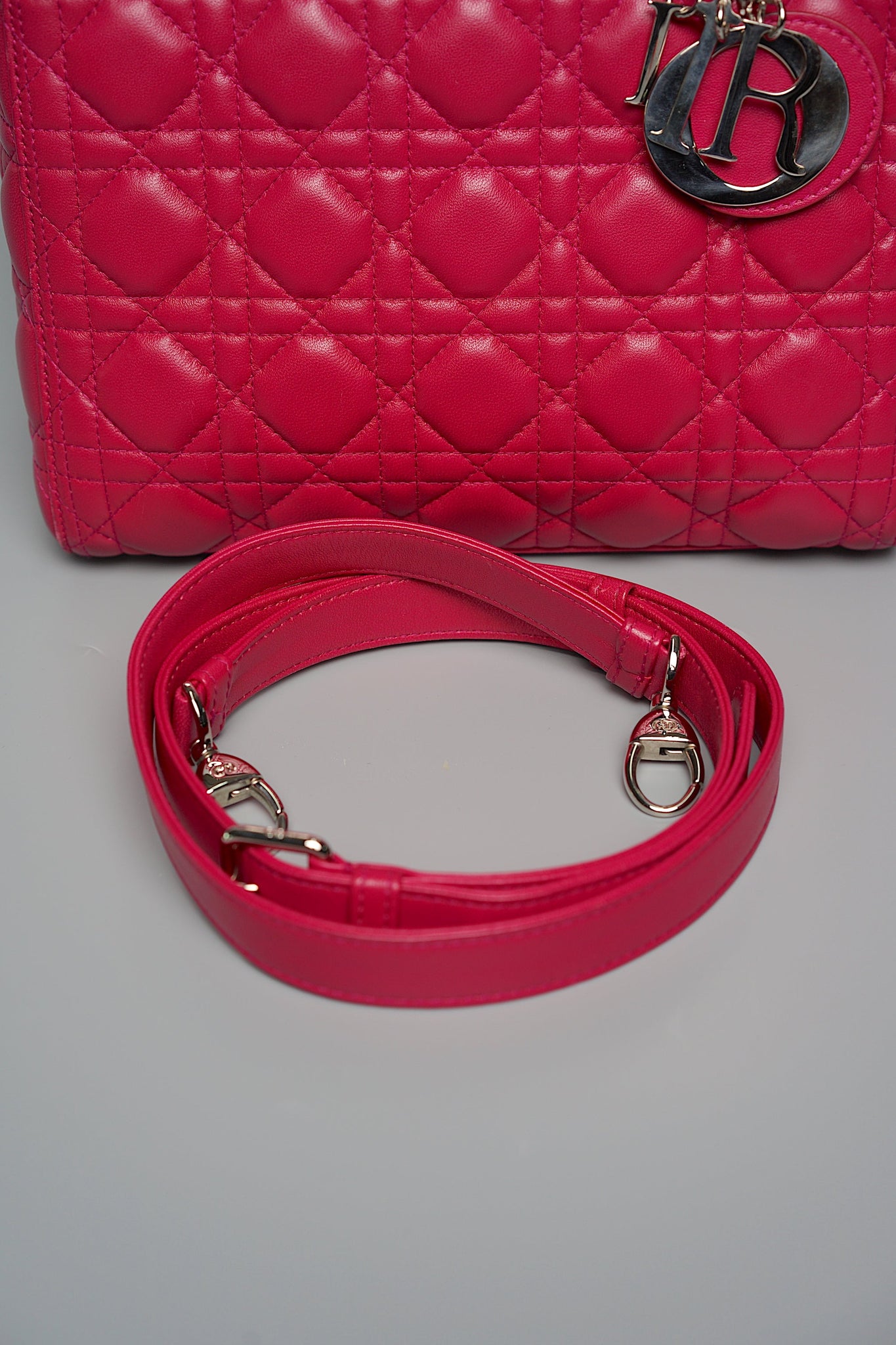 Medium Lady Dior in Cherry Red