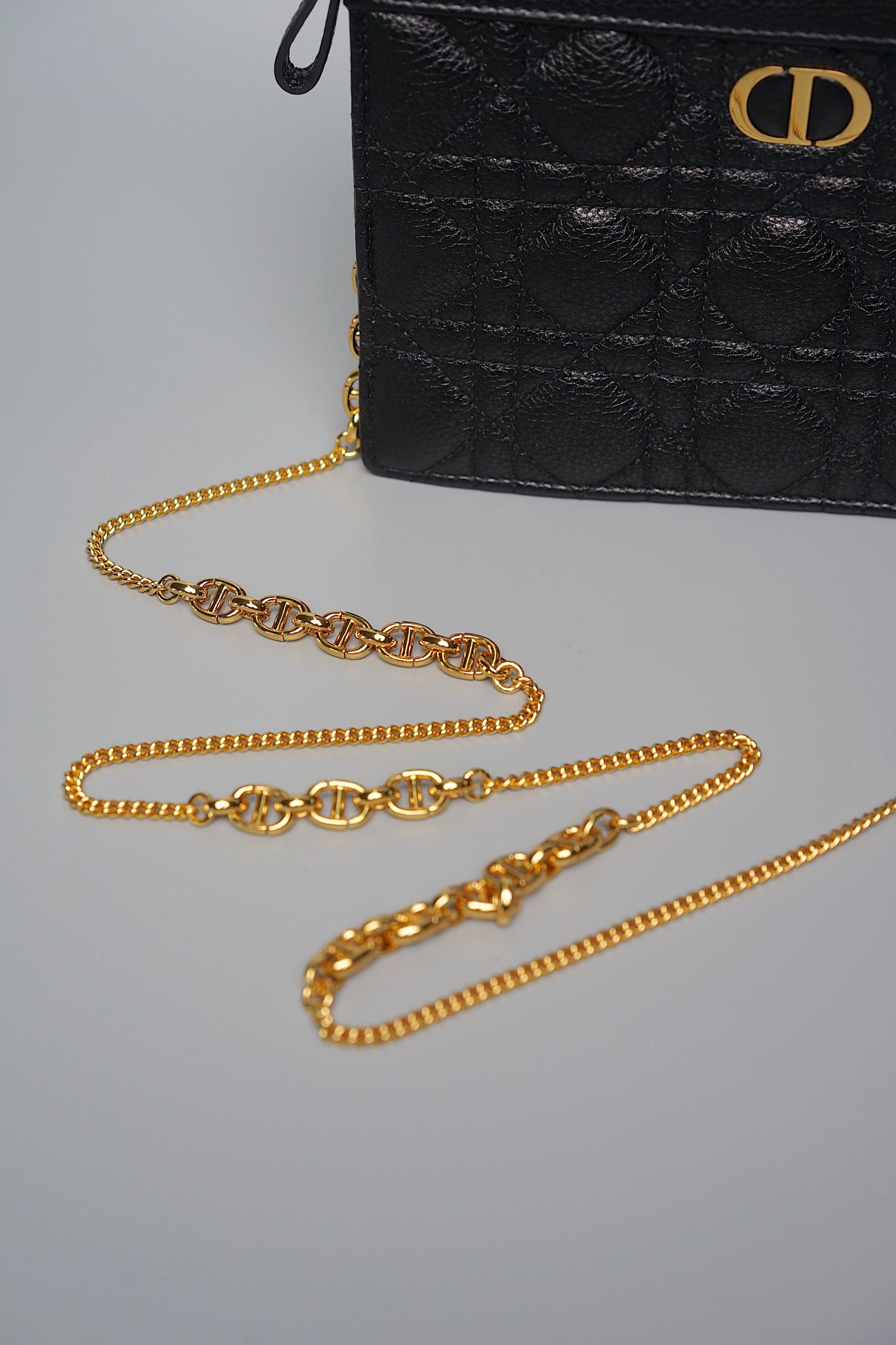 Dior Caro Pouch with Chain in Black (Brand New)